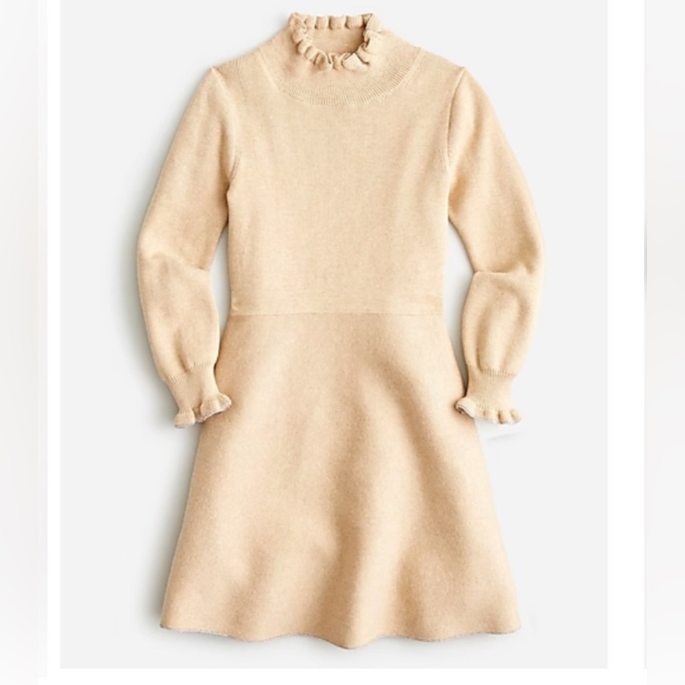 Crewcuts Tan A-Line Bishop Sleeve Dress